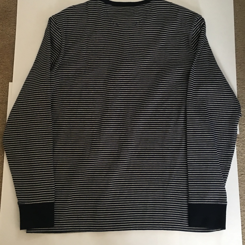 Lucky Brand Navy Blue Striped Henley Sleep Top - Picture 3 of 3